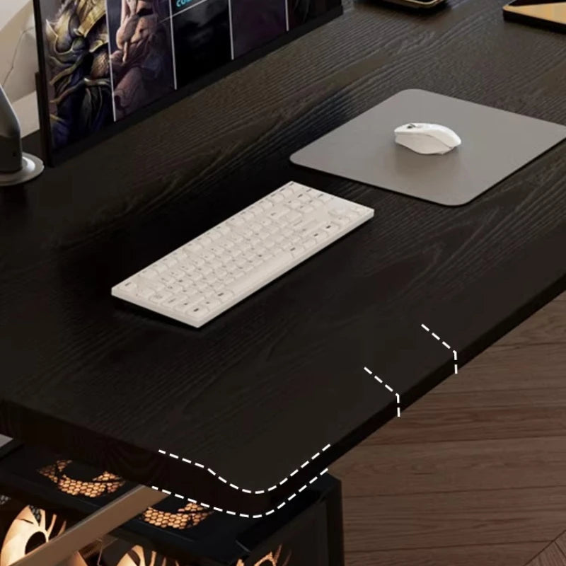 Bureau Double DeskHarmony Design Bauhaus Noir – Grand Bureau d’Ordinateur 2 Personnes pour Bureau, Télétravail, Gaming et Études