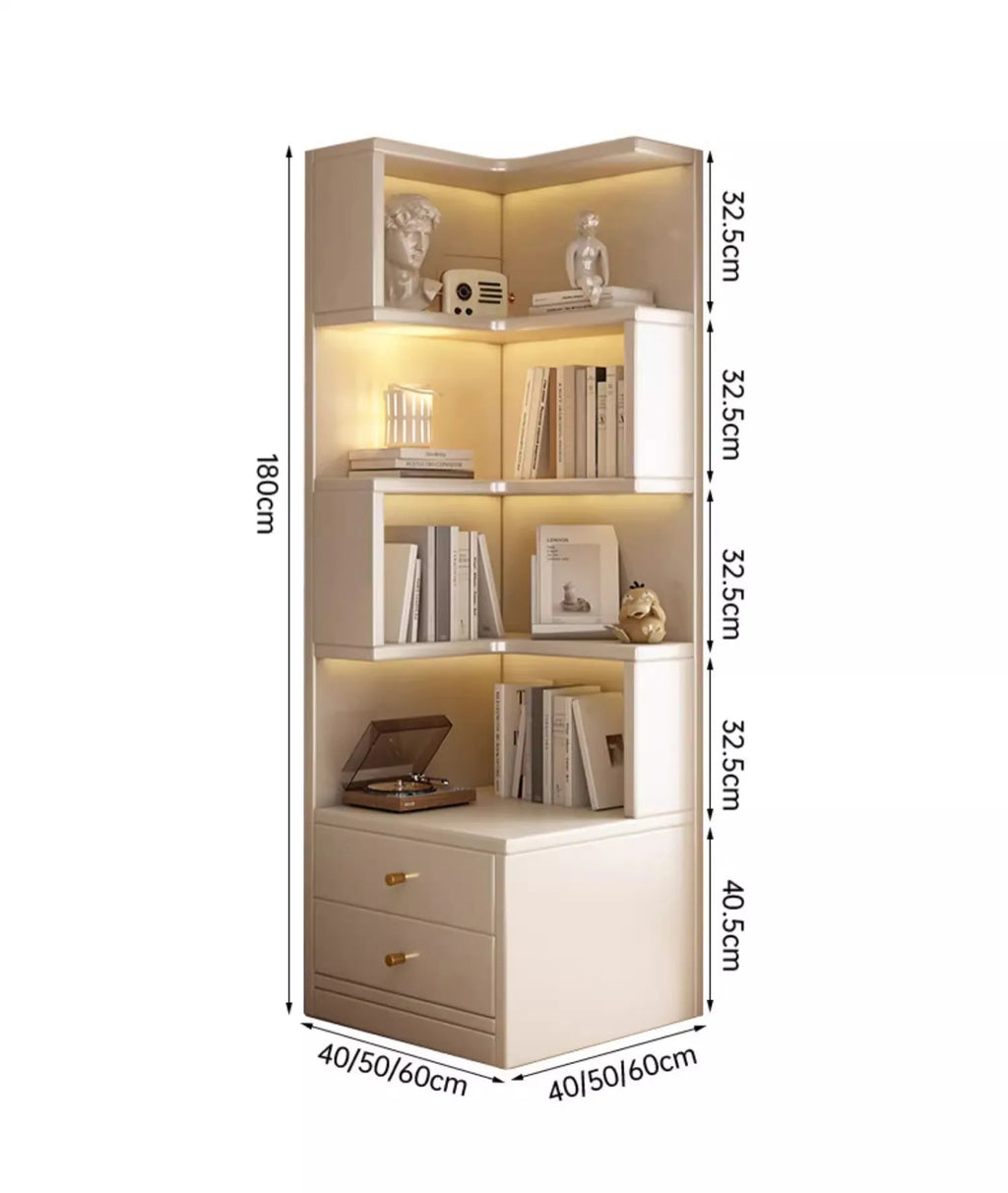 Bibliothèque d'Angle "Horizon" – 180cm de Design et Sérénité