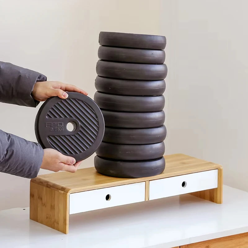Support Écran "ZenLift-Plus" – Organisateur en Bambou avec Tiroir par DeskHarmony
