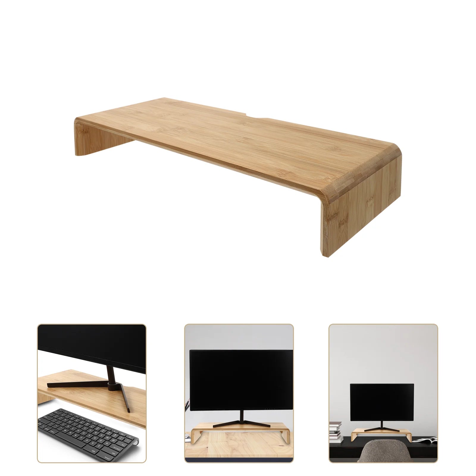 Support Écran "ZenLift" – Élévateur en Bambou & Acier par DeskHarmony