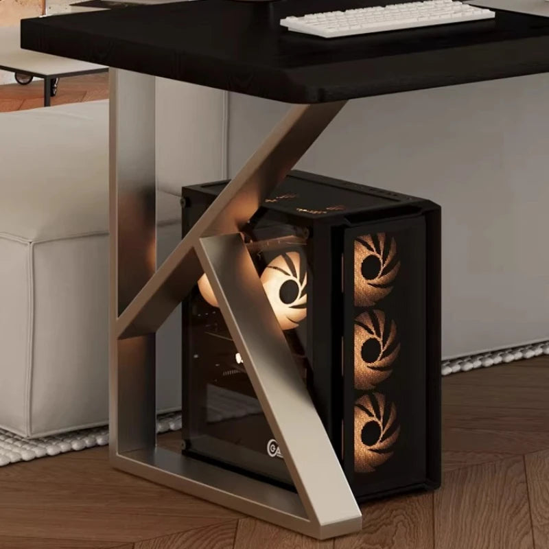 Bureau Double DeskHarmony Design Bauhaus Noir – Grand Bureau d’Ordinateur 2 Personnes pour Bureau, Télétravail, Gaming et Études