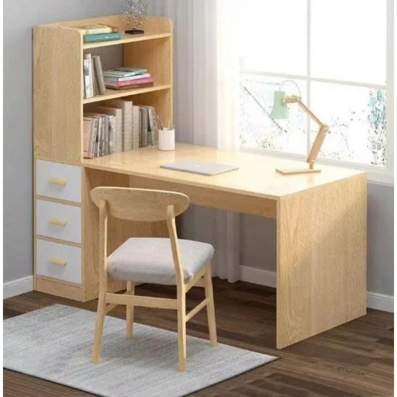 Bureau Informatique Design avec Bibliothèque Intégrée – Horizon par DeskHarmony