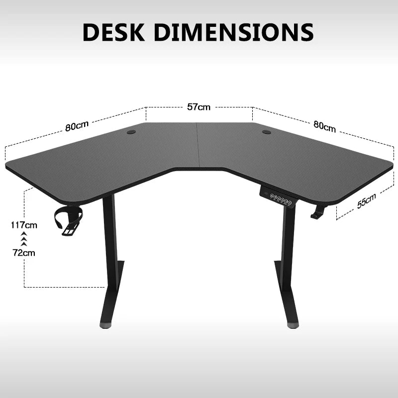 Bureau Assis Debout Électrique Réglable en Hauteur DeskHarmony – Bureau Moderne Ergonomique pour Bureau, Télétravail, Gaming et Études