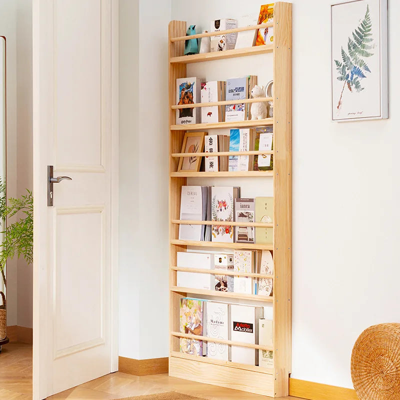 Bibliothèque Verticale Minimaliste DeskHarmony™ – Étagère en Bois Multiniveaux