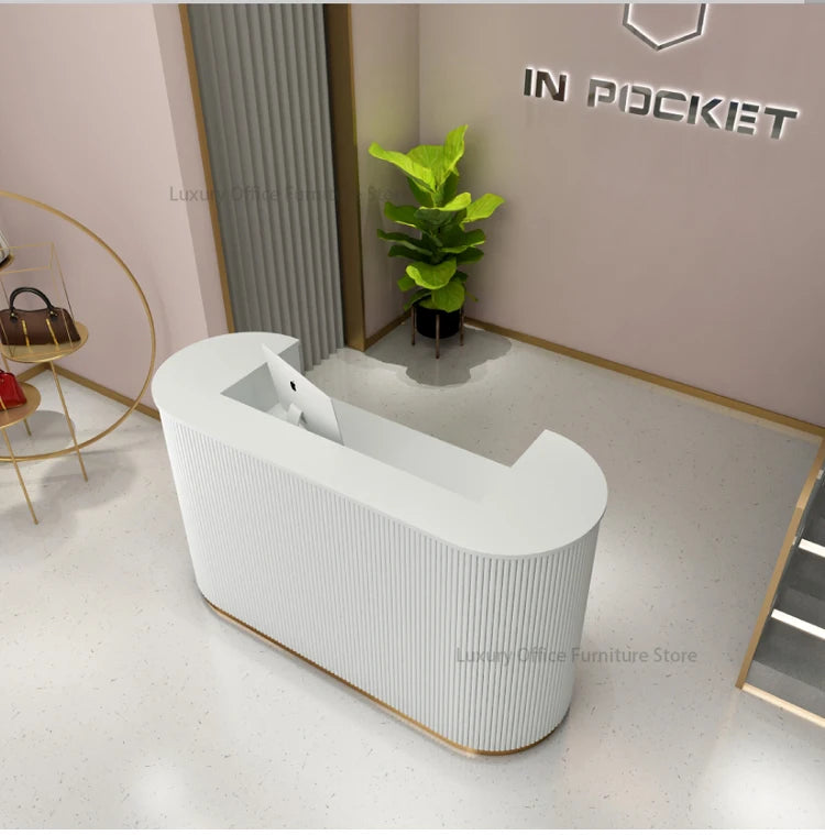 Banque d'Accueil "L'Orbe" – L'Élégance Curviligne par DeskHarmony