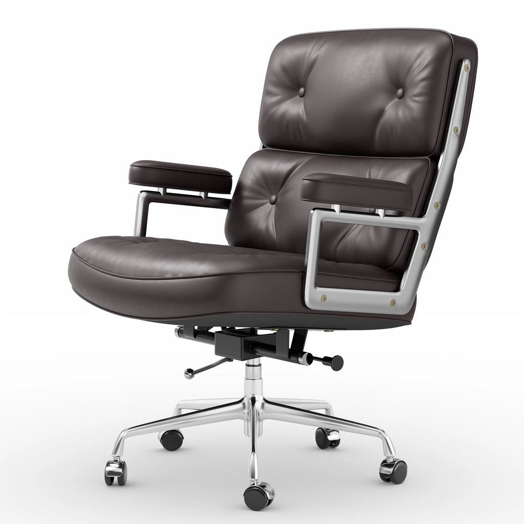 Fauteuil de Bureau Exécutif en Cuir Véritable DeskHarmony™ – Confort Ergonomique Premium