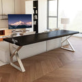 Bureau Double DeskHarmony Design Bauhaus Noir – Grand Bureau d’Ordinateur 2 Personnes pour Bureau, Télétravail, Gaming et Études