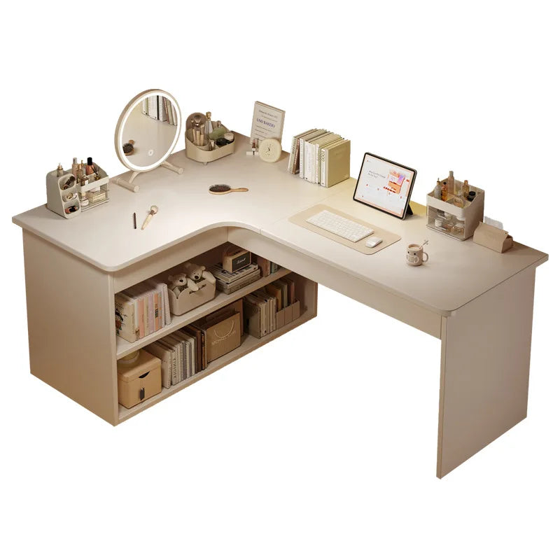 Bureau d'angle Multifonction avec Étagère Intégrée – Design Compact & Minimaliste – DeskHarmony