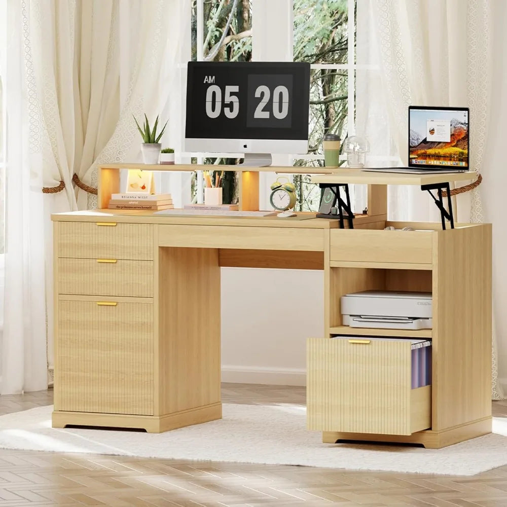 Bureau "Directeur Fluté" – Élégance Sculpturale & Ergonomie Hybride