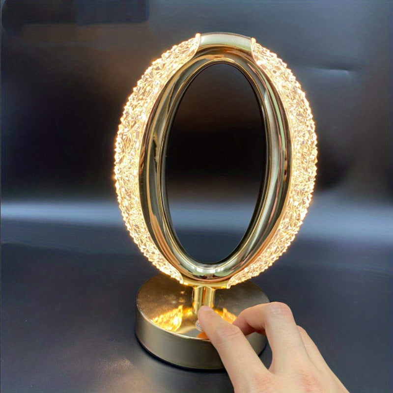 Lampe Cristal d’Ambiance pour Bureau – Tactile, Rechargeable, Lumière Ajustable & Design Moderne