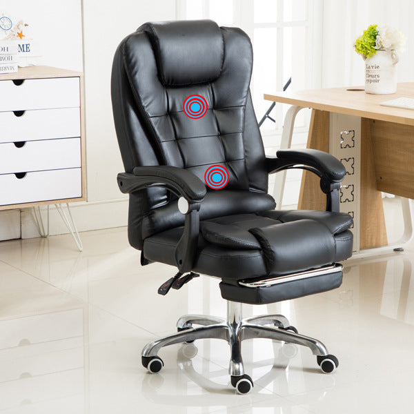 Fauteuil de Bureau Inclinable – Similicuir & Pieds au Choix