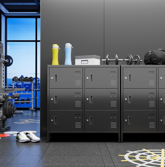 Armoire Métallique de Bureau 6 Portes avec Serrures Individuelles – Rangement Sécurisé Noir