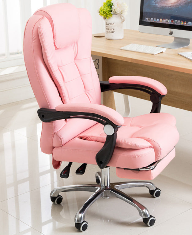 Fauteuil de Bureau Inclinable – Similicuir & Pieds au Choix