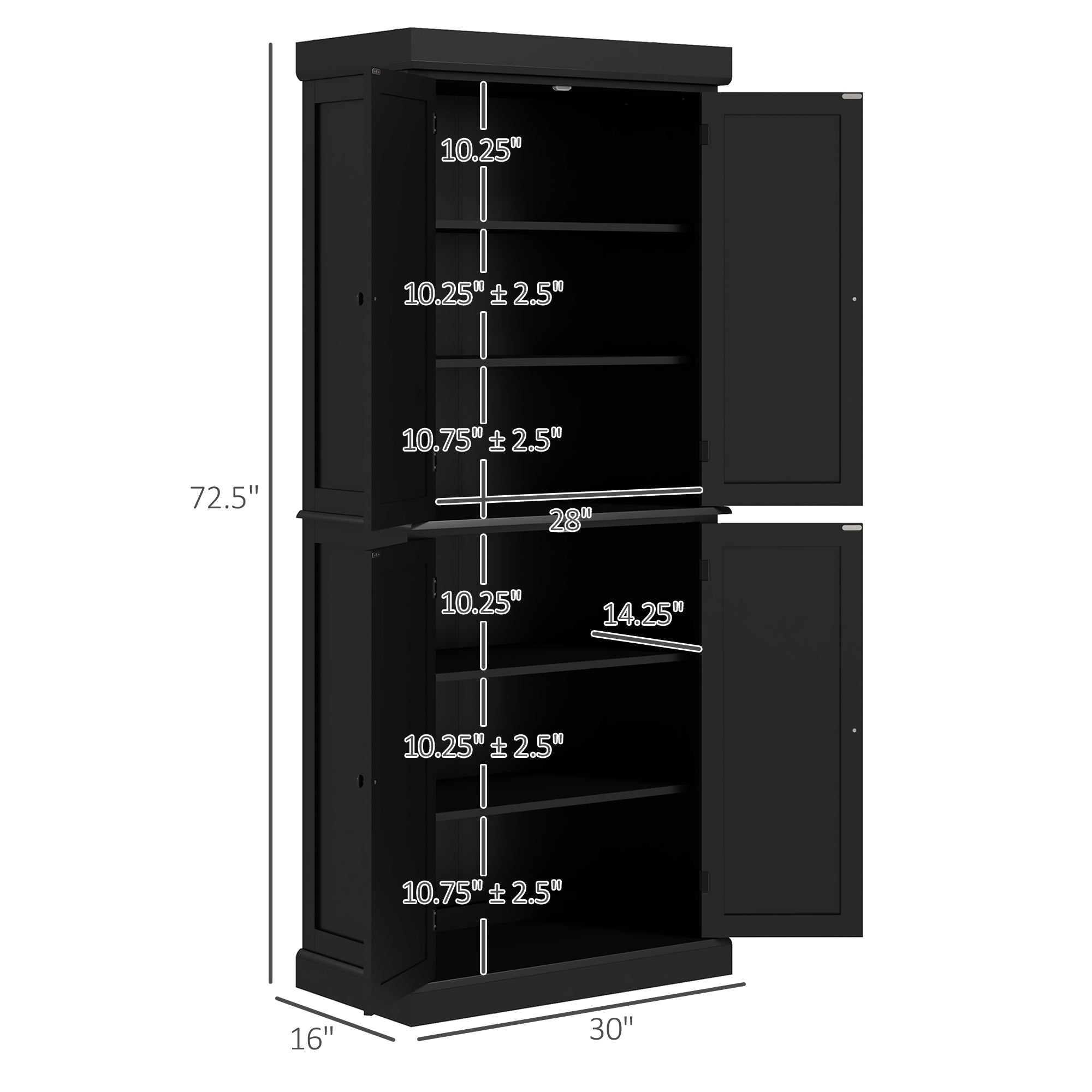 6-Tier Office Storage Cabinet – DeskHarmony | Adjustable Shelves &amp; Elegant Black Design