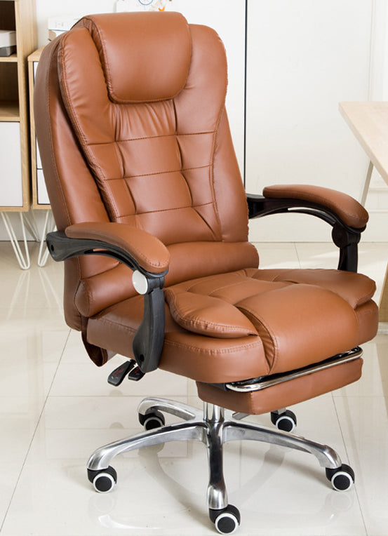Fauteuil de Bureau Inclinable – Similicuir & Pieds au Choix