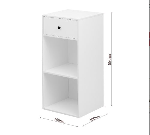 Meuble de Rangement Bureau Blanc Minimaliste avec Tiroir – DeskHarmony